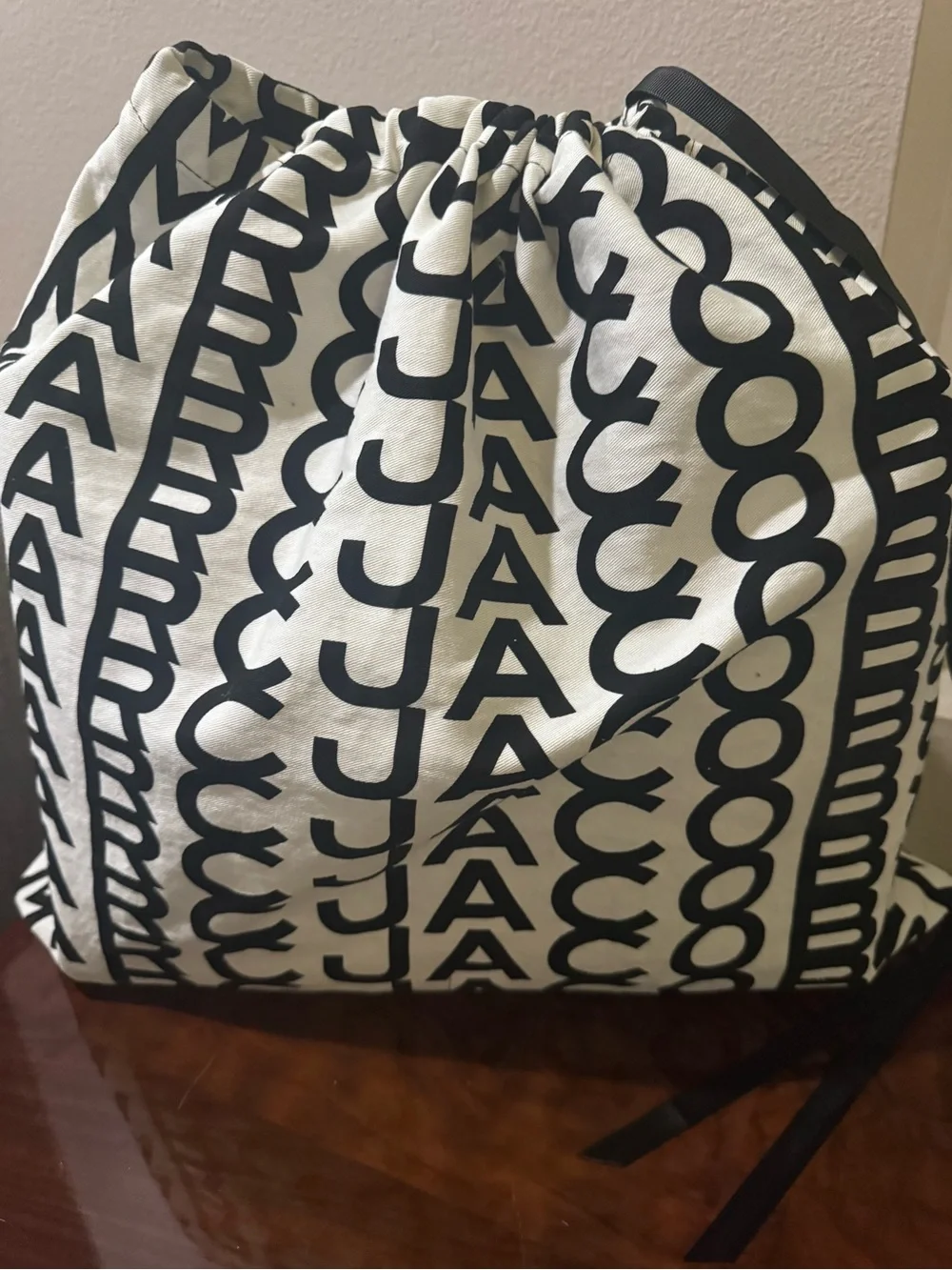 Marc Jacobs Black Studded Canvas Tote with Detachable Strap